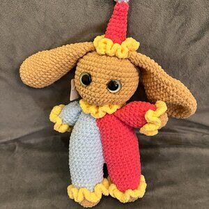 Handcrafted crochet Circus Bunny, 17"